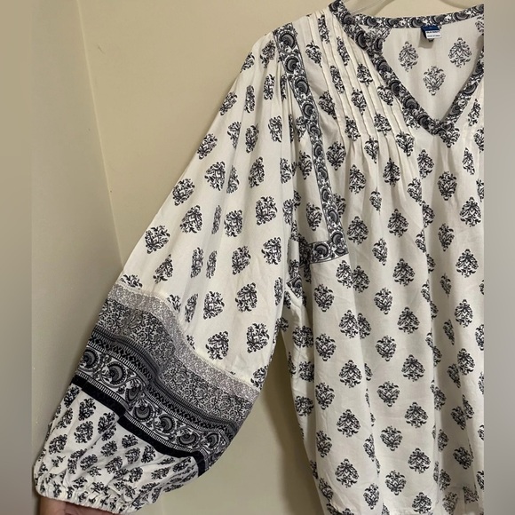 Old Navy Long Sleeve Printed Poet Swing Blouse XL Pre-owned - Picture 3 of 7